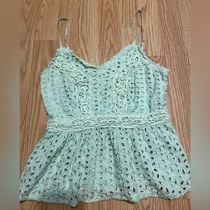 Juniors lace peplum blouse